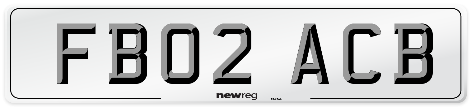 FB02 ACB Number Plate from New Reg